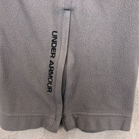 Under Armour Mens Sweatpants Medium Straight Ankle Zip Gray Fleece Activewear - Picture 12 of 15